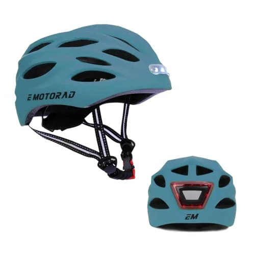 EMOTORAD Casco con Luz LED Delantera y Trasera